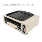 5 in 1 Oven Pemanggang Roti Meja, Penggorengan Udara, Oven Pizza Portabel 14L Multifungsi, Oven Pemanggang Listrik, dan Kombo untuk Dapur, Colokan EU 220V